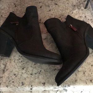 black glitter booties